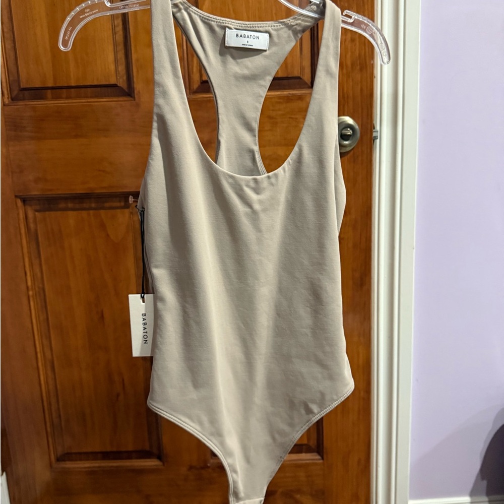 Babaton Taupe Sleeveless Bodysuit